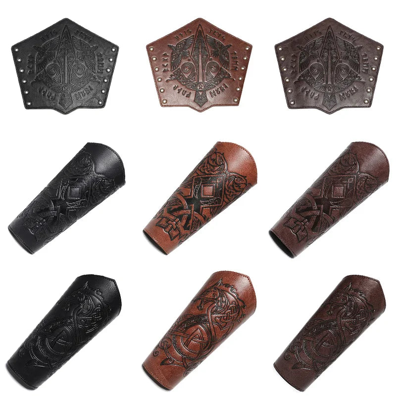 1 Pcs Medieval Gothic Armor Gloves Wide Cuffs Bracers Armor Arm - view 6