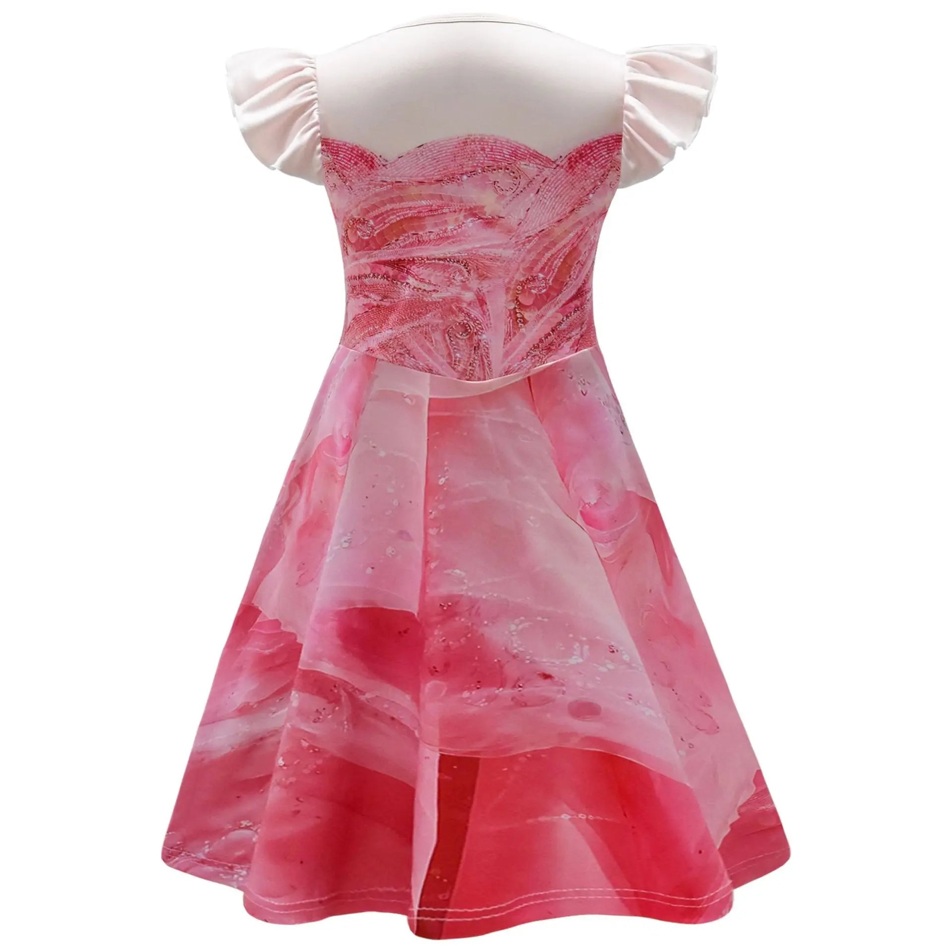 Good Witch Costume For Girls Kids Pink Printed Princess Dress For Children Halloween Birthday Party Carnival - product image 2