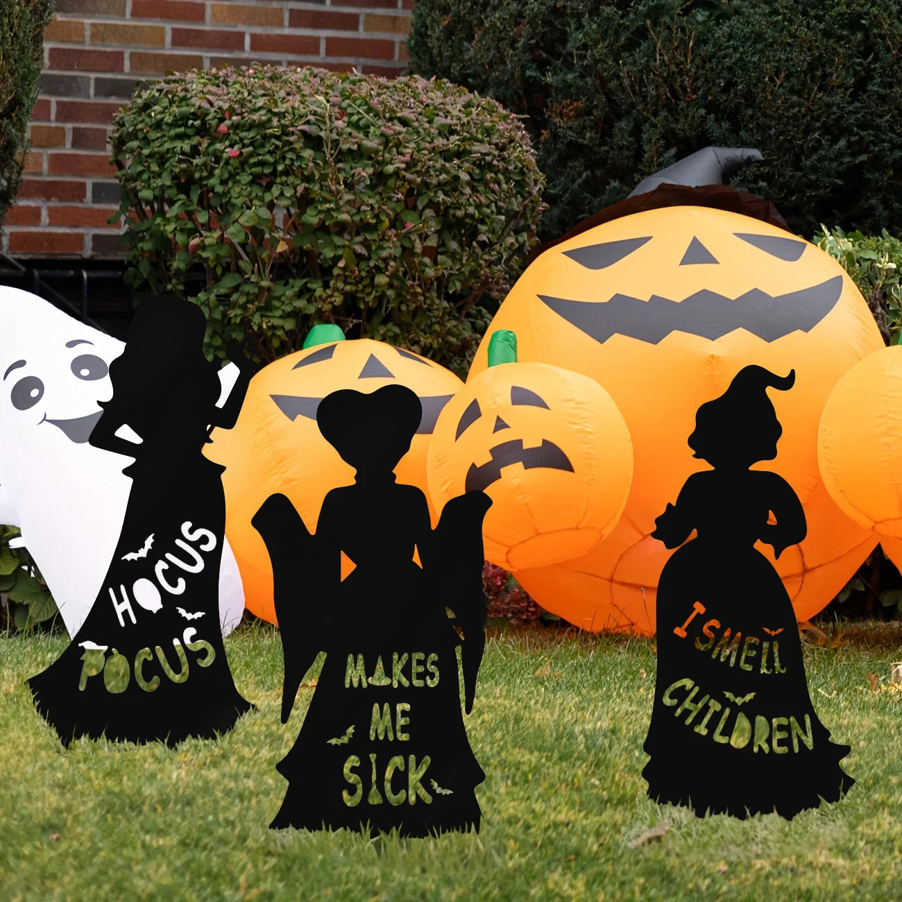 Halloween Iron Art Witch Signs Frame Silhouette Decor Carnival Home Decor Outdoor Garden Black Hocus Pocus Magic Witches Gifts