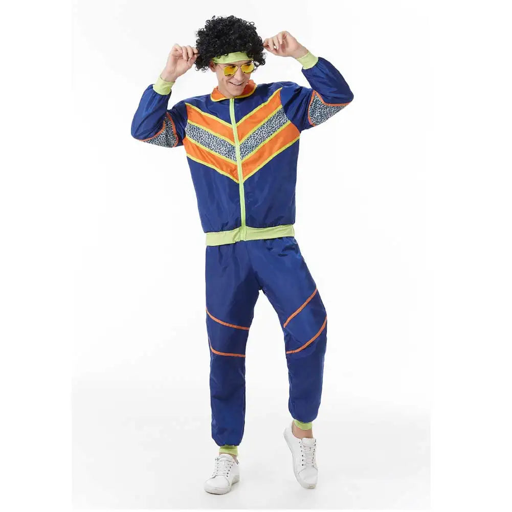 Adult Women Men 80s 90s Retro Sportwear Hippie Disco Cosplay Costume Outfits Halloween Carnival Suit Party - product image 11