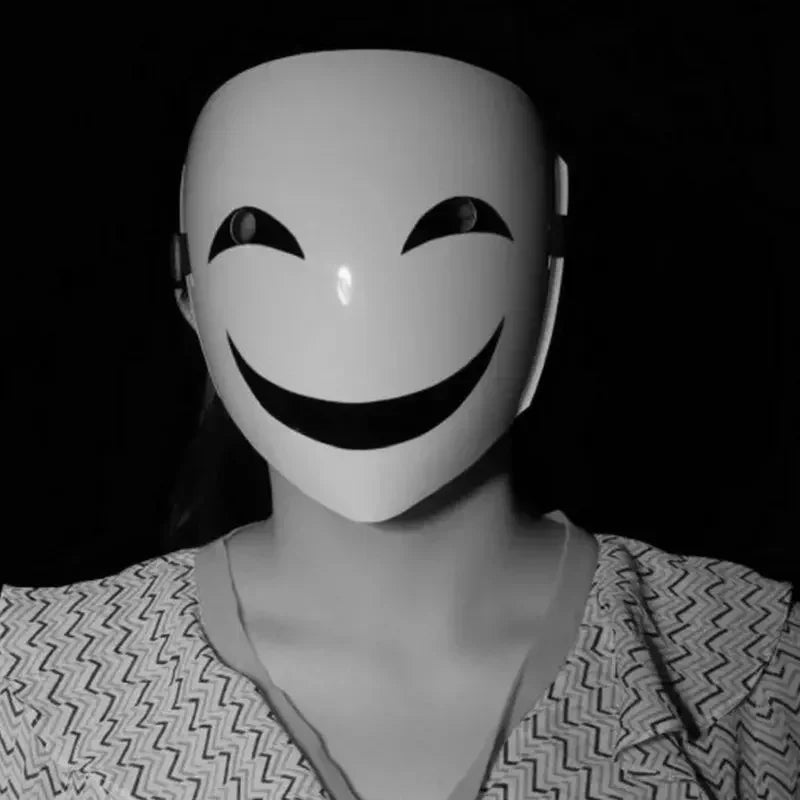 Scary Smile Mask Costume Scary Clown Anime Black Bullet Face Mask Evil Smile Mask - View 4