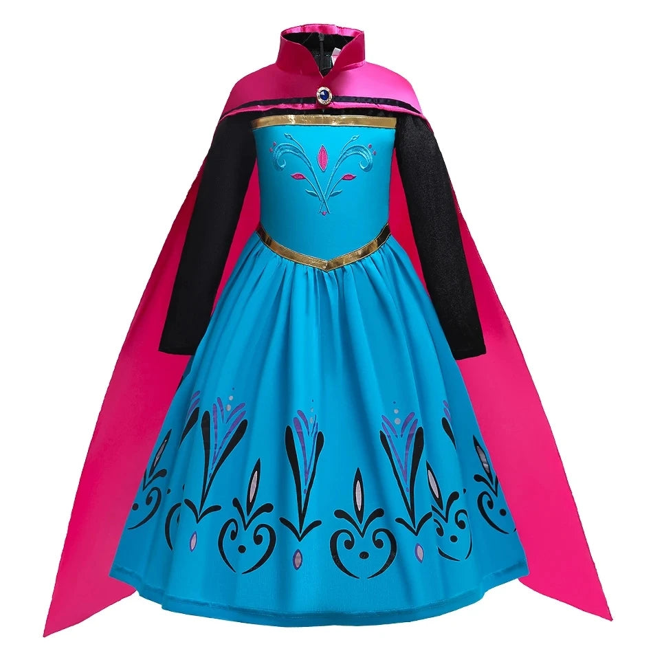 Kids' Princess Long-Haired Tower Princess Snow Kingdom Princess Ice Queen Princess Birthday Costume - alternate view 19