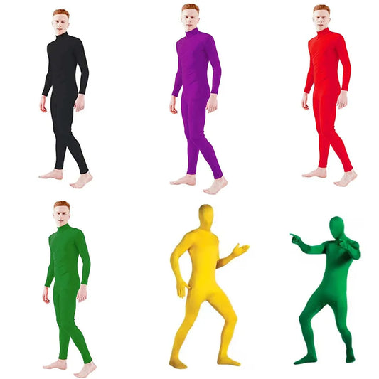 Kids' Full Bodysuit Zipper Without Hood Zentai Unitard Jumpsuits Green Costume