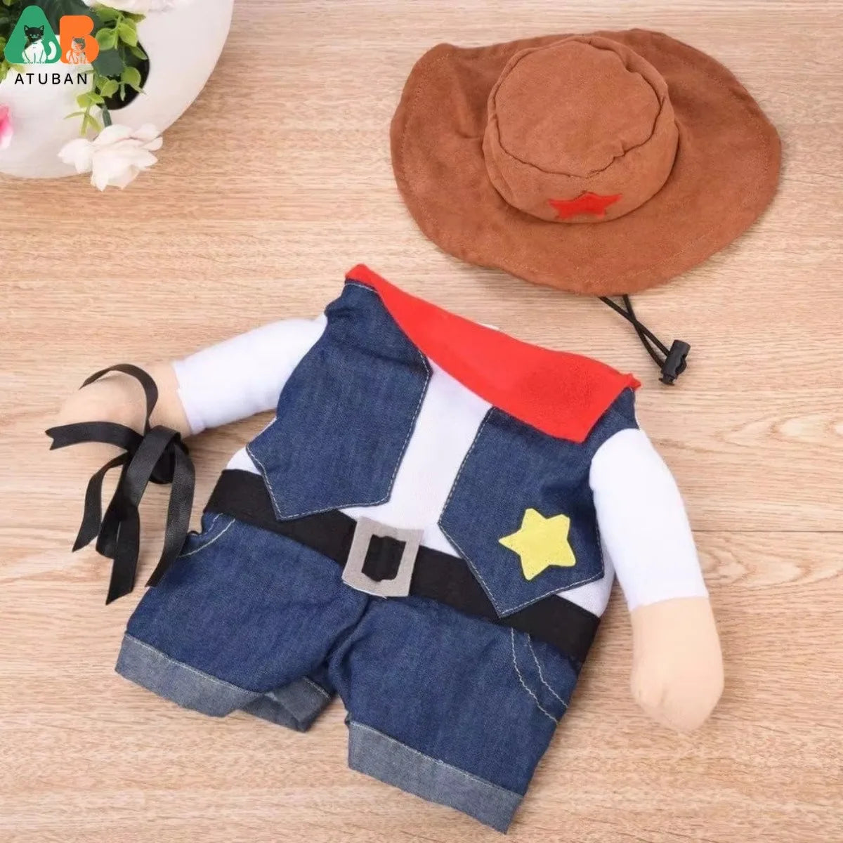 Pet Cowboy Dog Cat West Uniform Hat Funny Costume - alternate view 5