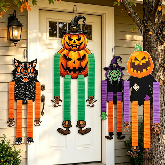Halloween Hanging Decorations Pumpkin Witch Cat Vampire Ornaments Trick Or Treat Party - Discount Halloween City