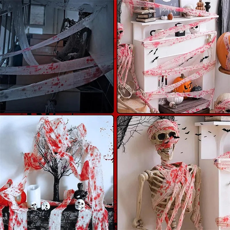 10/15M Halloween Bloody Cloth Strips Blood Gauze Bandage Haunted House Secret - product image 5
