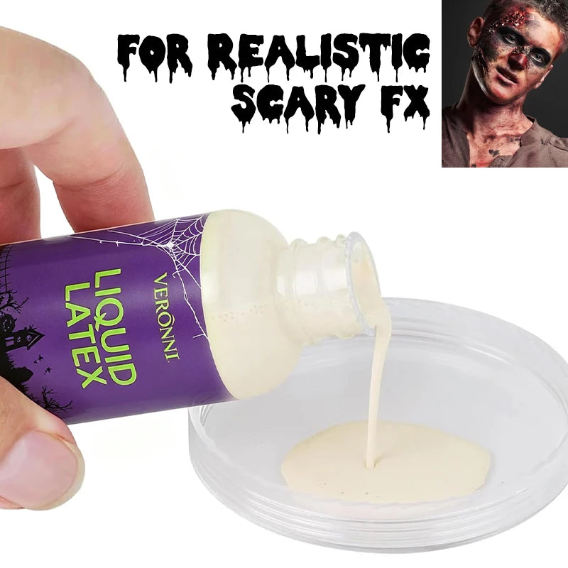 2/3pcs Liquid Latex SFX Makeup Kit Realistic Fake Skin Applicator - Realistic Wound Effects,Non-Toxic Safe - product image 5