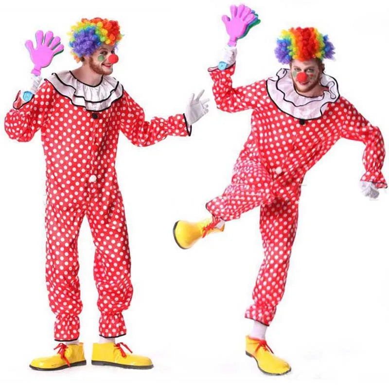 Funny Men Holiday Circus Clown Costumes Cosplay Clothes Performance Wear Masquerade halloween costume Birthday - product image 2