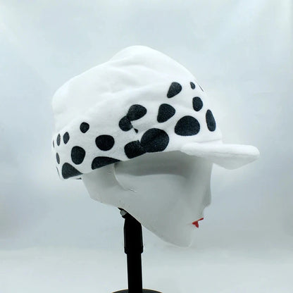 Halloween Anime Trafalgar Law Hat Costume Unisex White Spot Plush Cap Accessories Eternal - View 4