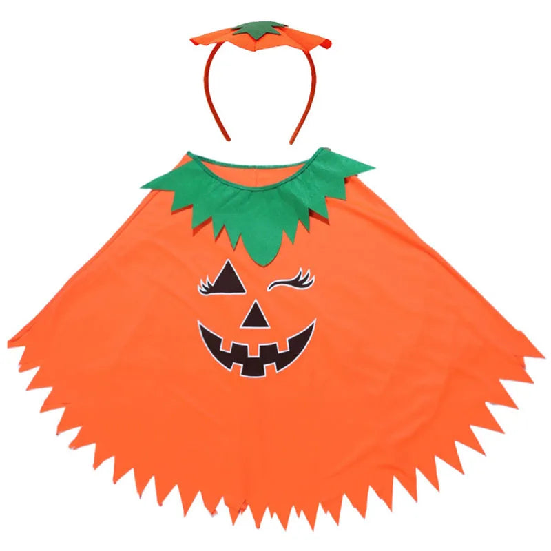 Glow-in-the-Dark Pumpkin Costume – Adult & Kids Halloween Cloak