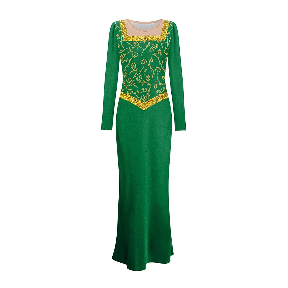 Women's Fiona-Inspired Shrek Costume – Green Princess Dress