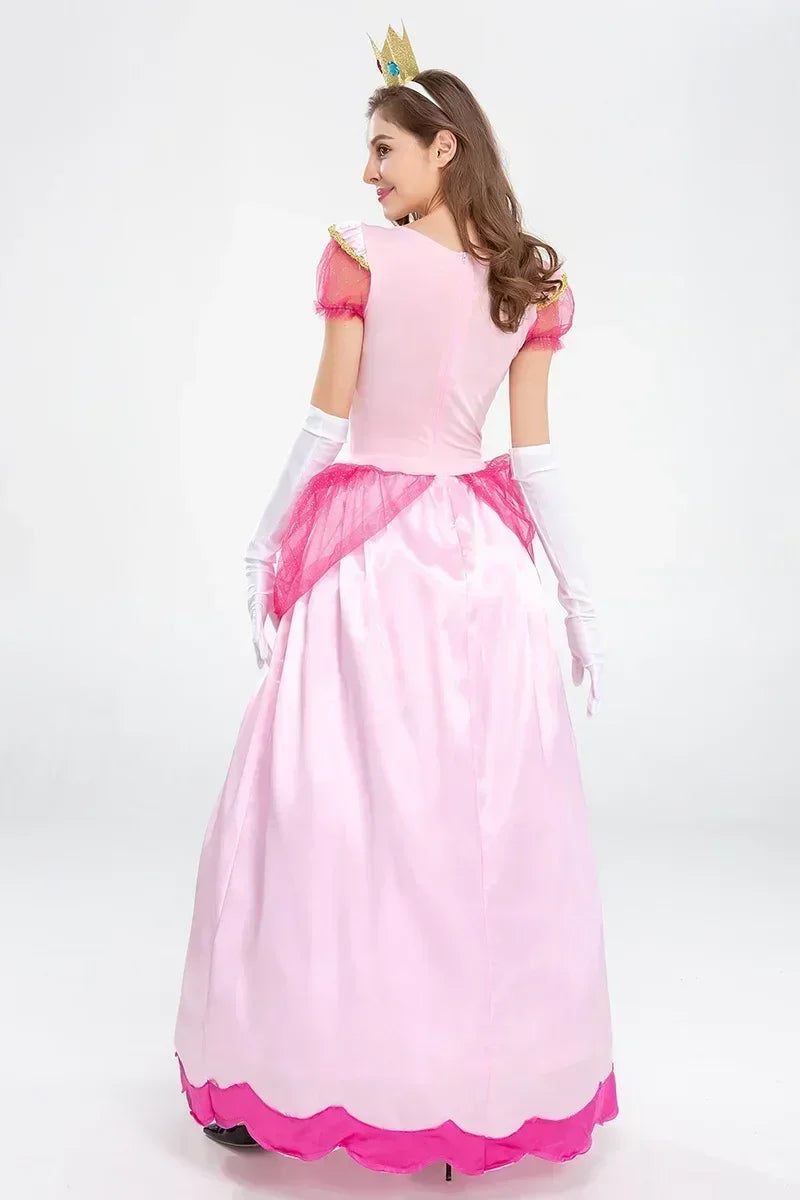 Adult Princess Peach Costume Women Cosplay Party Halloween Masquerade Dress Up Clothing for Women Pink - product image 3