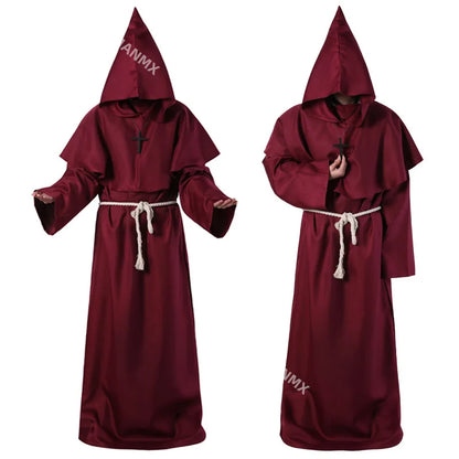 Halloween Men Medieval Monk Robes Monk Costumes Wizard Costumes Priest Costumes Costume - Blue / S