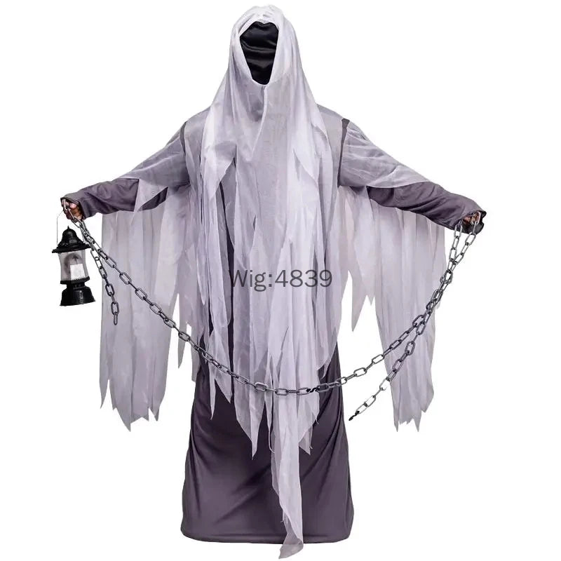 Halloween Grim Reaper Cosplay Costume Holiday Party Outfit No Face Horror Ghost Performance Robe Terrifying - product image 1