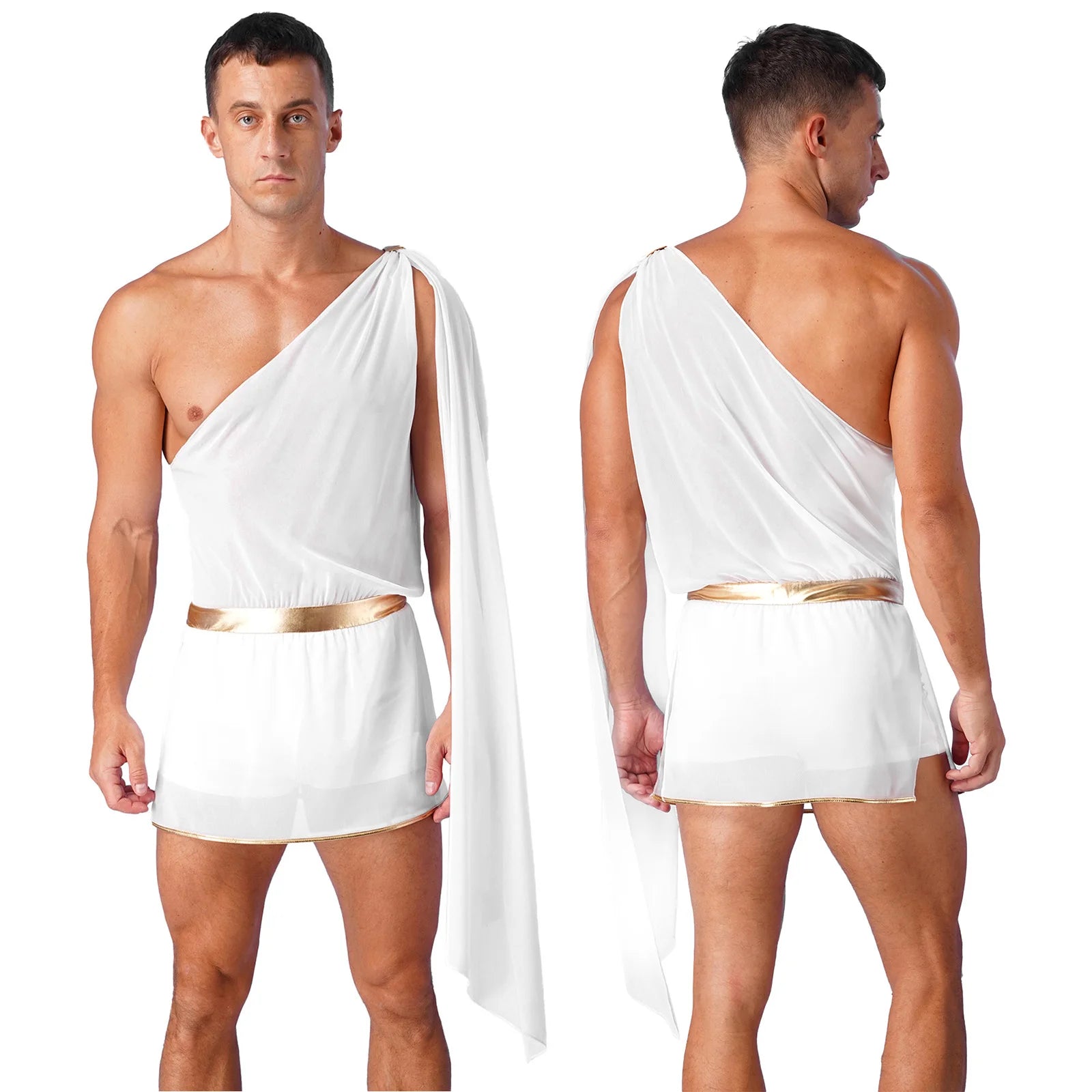 Men's Egyptian Ancient Greek Pharaoh Toga and Sleeves Metallic Costume - alternate view 9
