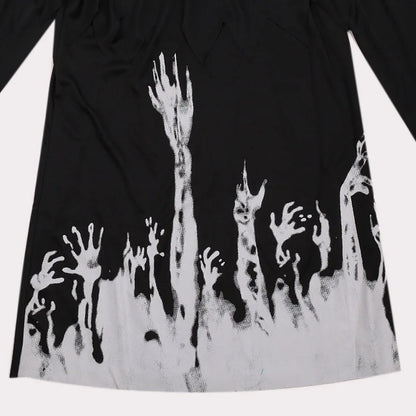 Horror Death Cosplay Costume Skull Face Mask Luminous Ghost Reaper Robe Halloween Skull Hooded Cloak Outfit - product image 5