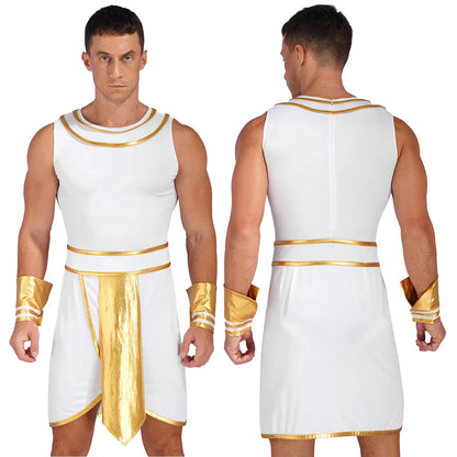 Men's Egyptian Ancient Greek Pharaoh Toga and Sleeves Metallic Costume - alternate view 11