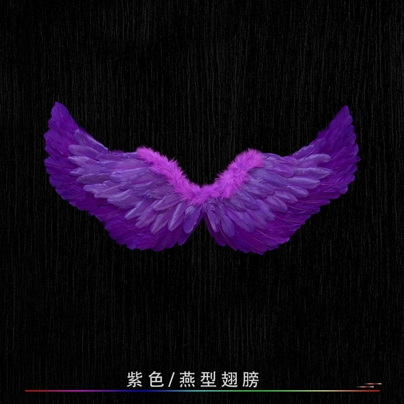 Creative Angel Feather Wings with Elastic Straps Bright Color Lightweight Wings