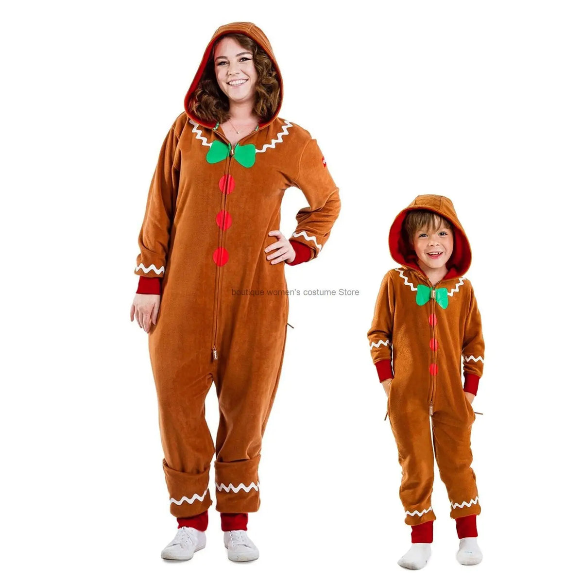 Gingerbread Long Sleeve Zipper Halloween Costume for Adults - Hooded - product image 5
