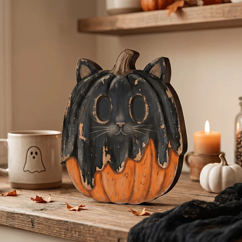 Halloween Interior Decoration Autumn Decoration Retro Wooden Blocks Shelf - product image 8