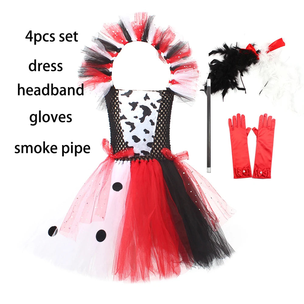 Girls Cruella-Inspired Black & White Tutu Costume