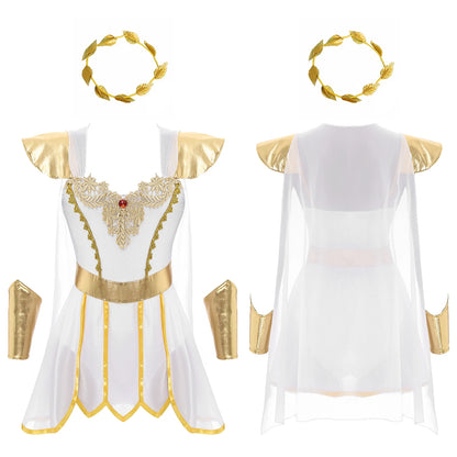 Women's Roman Ancient Greek Leaves Garland Headwear Caped Petal Costume - alternate view 7