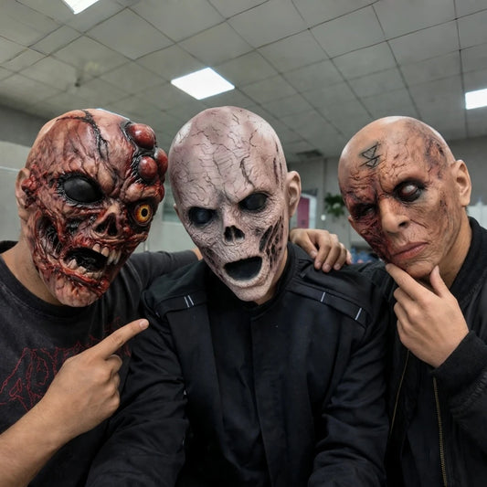 Horror Zombie Demon Mask 3Pcs Set Full Head Latex Creepy Monster Adult Halloween Cosplay Costume Party Prop - product image 1