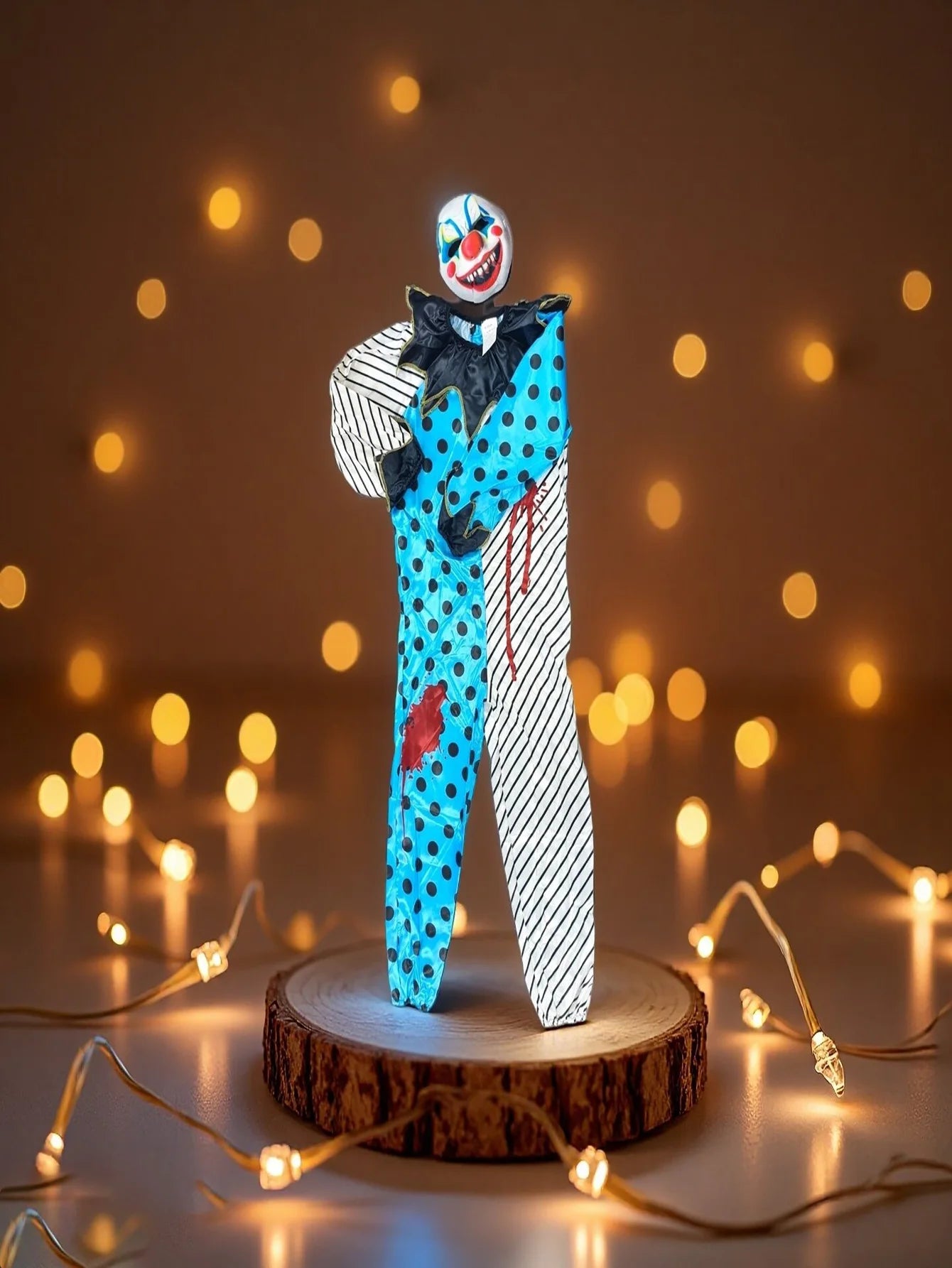 Kids Clown Themed Costume, Boys Two-Tone Polka Dot and Striped Halloween Outfit - product image 3