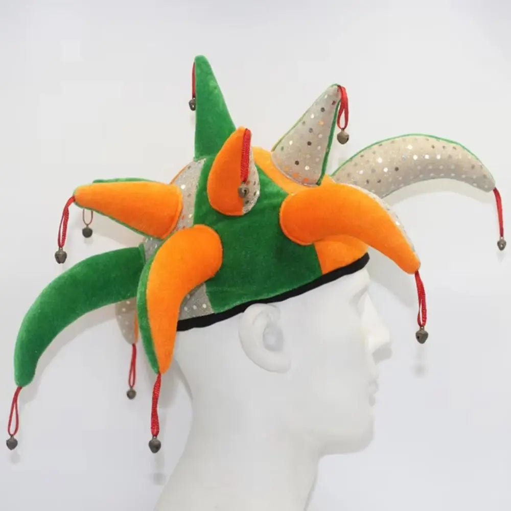 Tentacle Shaped Clown Hat Dress Up Colourful Clown Joker Caps with Bells Hat Halloween - View 3