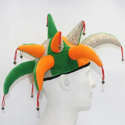 Tentacle Shaped Clown Hat Dress Up Colourful Clown Joker Caps with Bells Hat Halloween - View 3