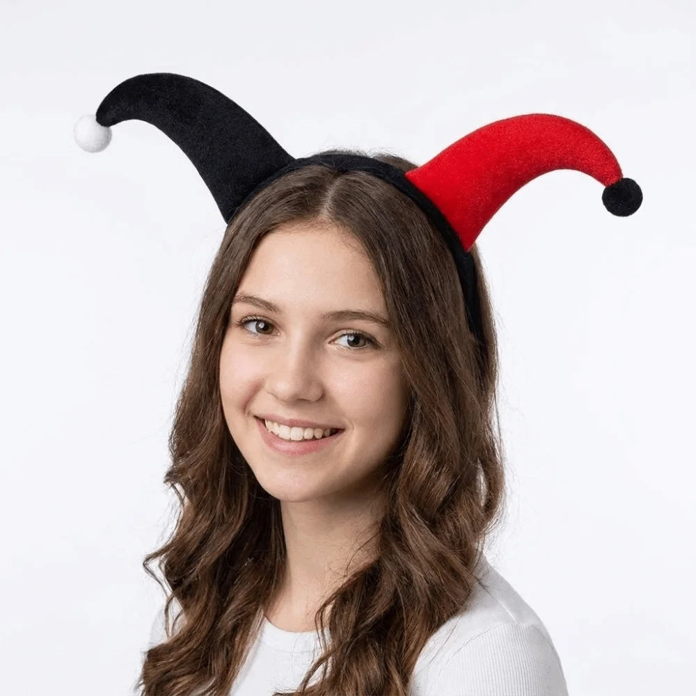 Cute Clown Headband Flexible Colorful Style Costume Hairbands Lightweight Hair Accessories - Black Red