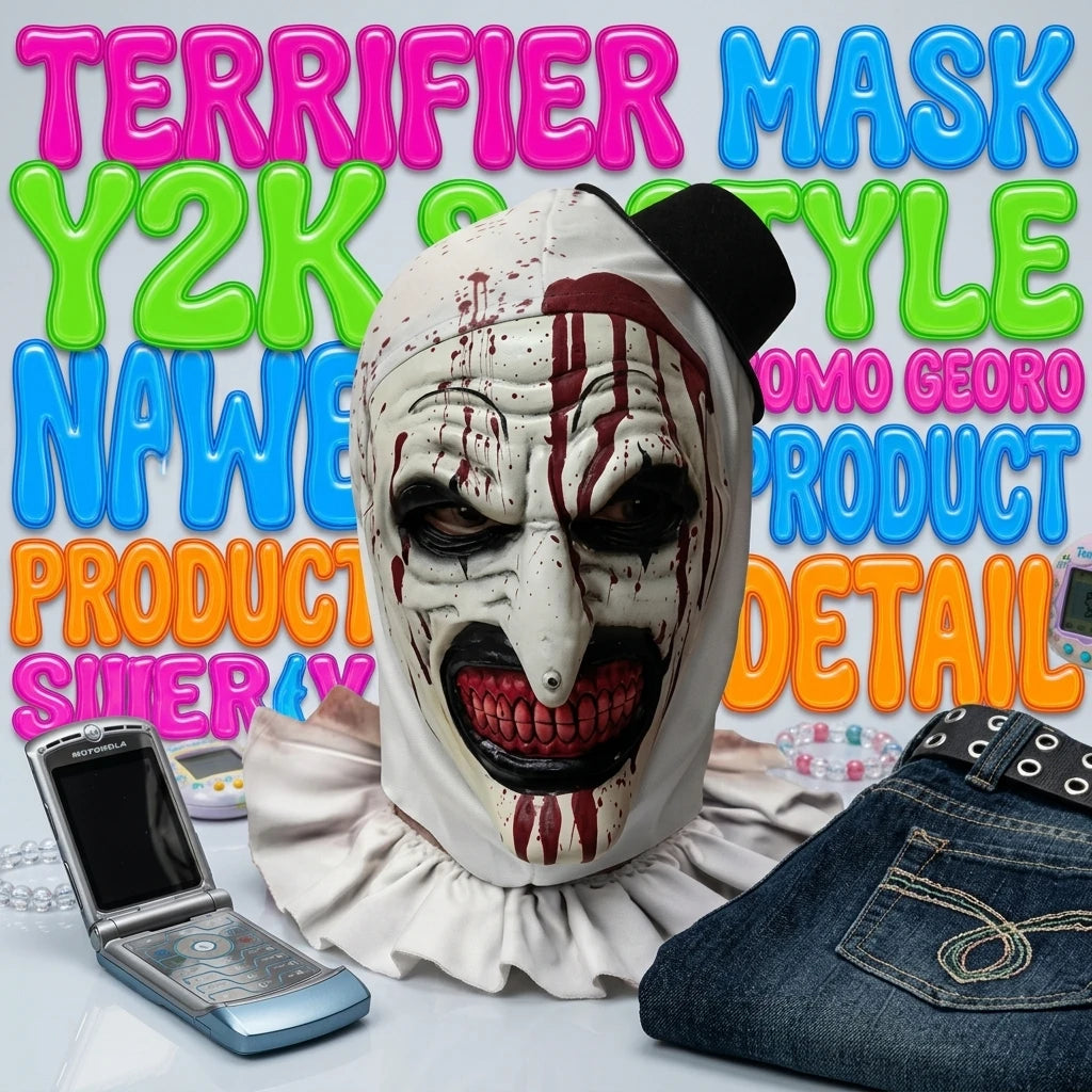 Halloween Horror Clown Mask Terrifier Art the Clown Costume Full Head Mask with Blood - View 5