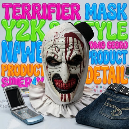 Halloween Horror Clown Mask Terrifier Art the Clown Costume Full Head Mask with Blood - View 5