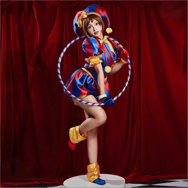 Pomni Costume Anime the Amazing Clown Jumpsuit Digital Circus Uniform Women's Halloween - Clothing Accessories / S