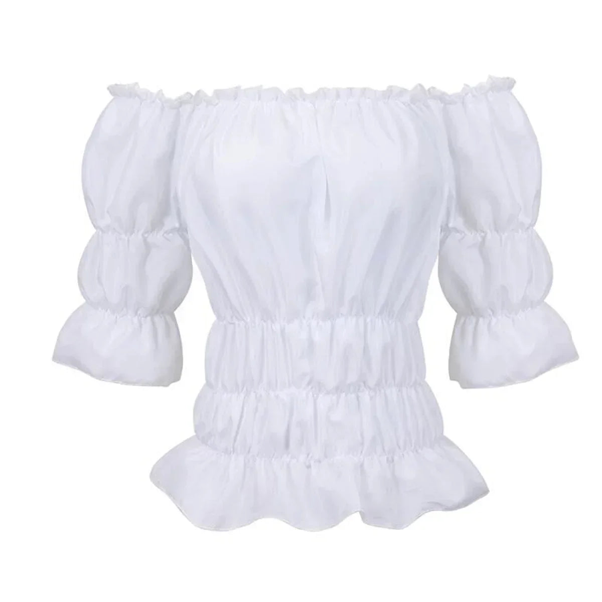 Pirate Blouse Women Medieval Peasant Costume Off Shoulder Sleeves Shirt Steampunk