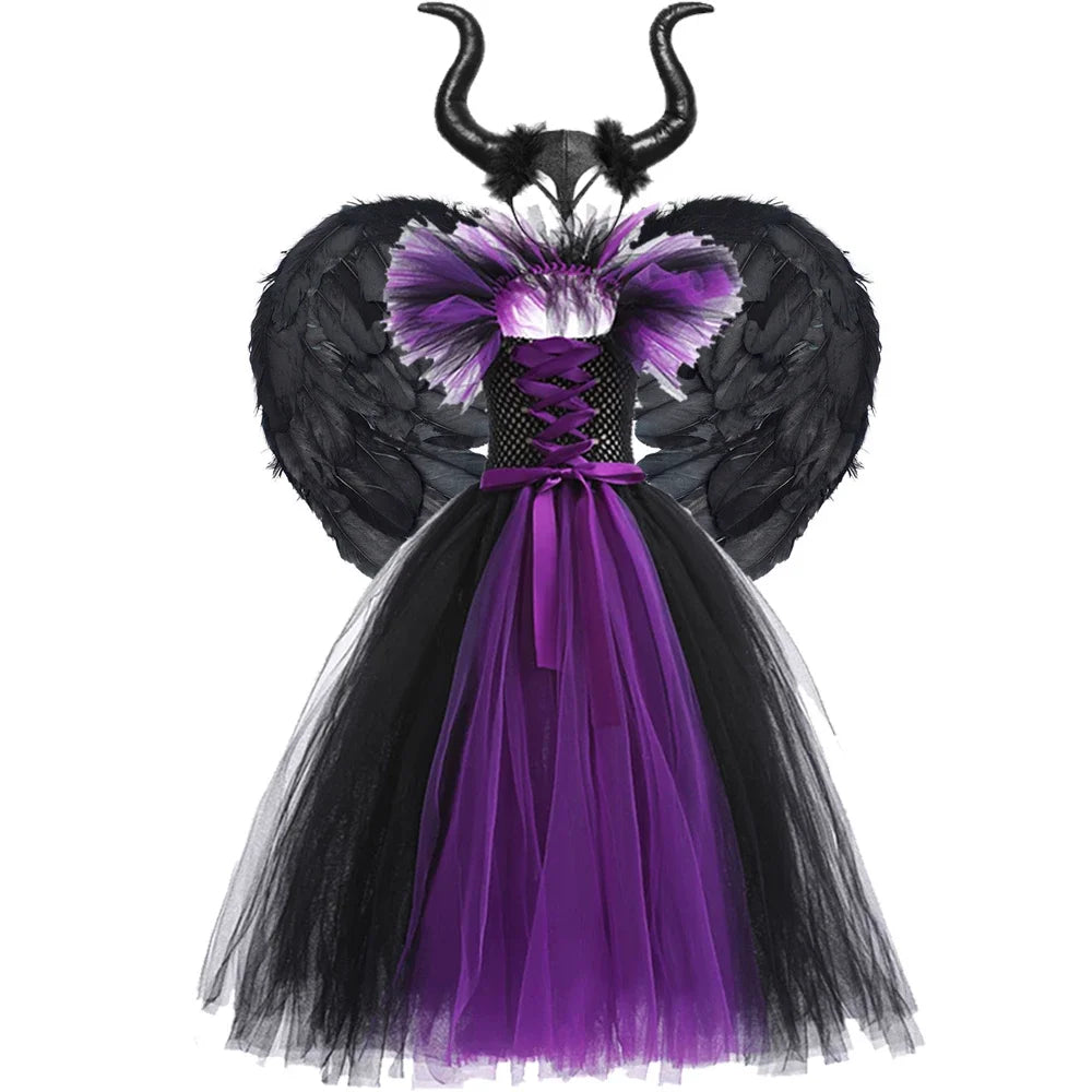 Kids' Maleficent Apparel Tutu Evil Queen Witch Gown Costume - alternate view 11