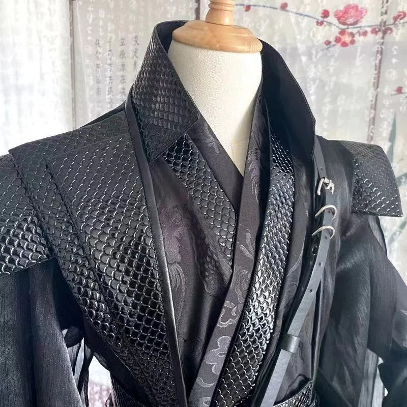 Dark Black Gothic Moran Costume Men's Crowley Suit Niche Halloween Anime Costume Comics - full set / S