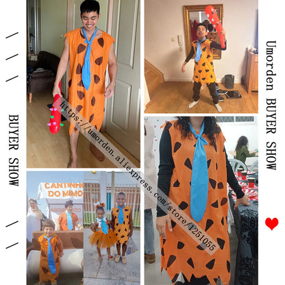 Umorden Adult Man Primitive Savages Caveman Costume for Men Stone Age Fred Flintstone - View 6