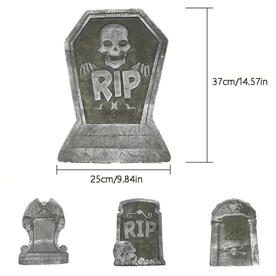 4pcs Halloween Foam RIP Graveyard Tombstone Decor Skeleton Tomb Haunted House Party Prank Prop Yard Outdoor - product image 5