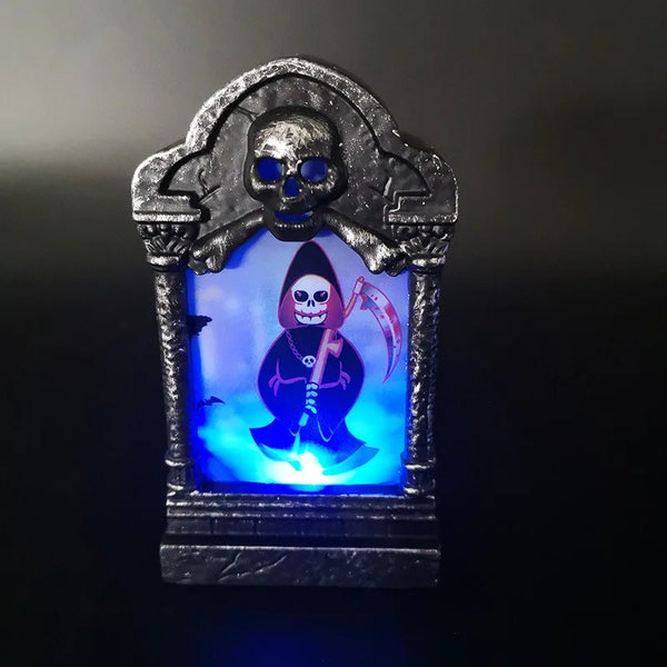 10pcs LED Light Up Graveyard Tombstones Headstone Skull Lamp Home Halloween Decor Party Supplies - product image 1