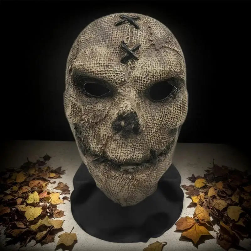 Halloween Ghost Face Full Mask, 3D Printed Stretchable Mesh, Comically Horrifying Cosplay Party Skull - product image 3