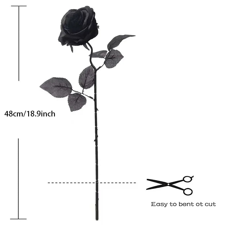 Black Burgundy Rose Halloween DIY Floral Kit Eucalyptus Pumpkin Gothic Stems - product image 2