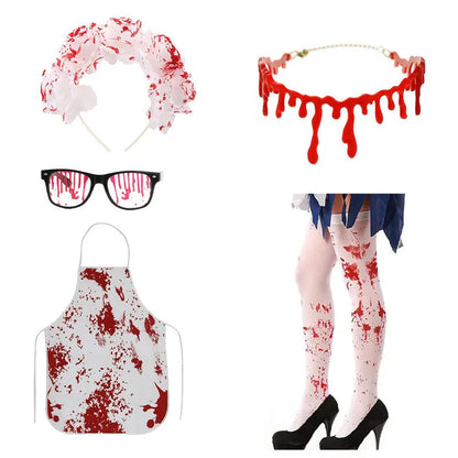 Adult Witch Bloody Stockings Gloves Apron Costume - alternate view 8