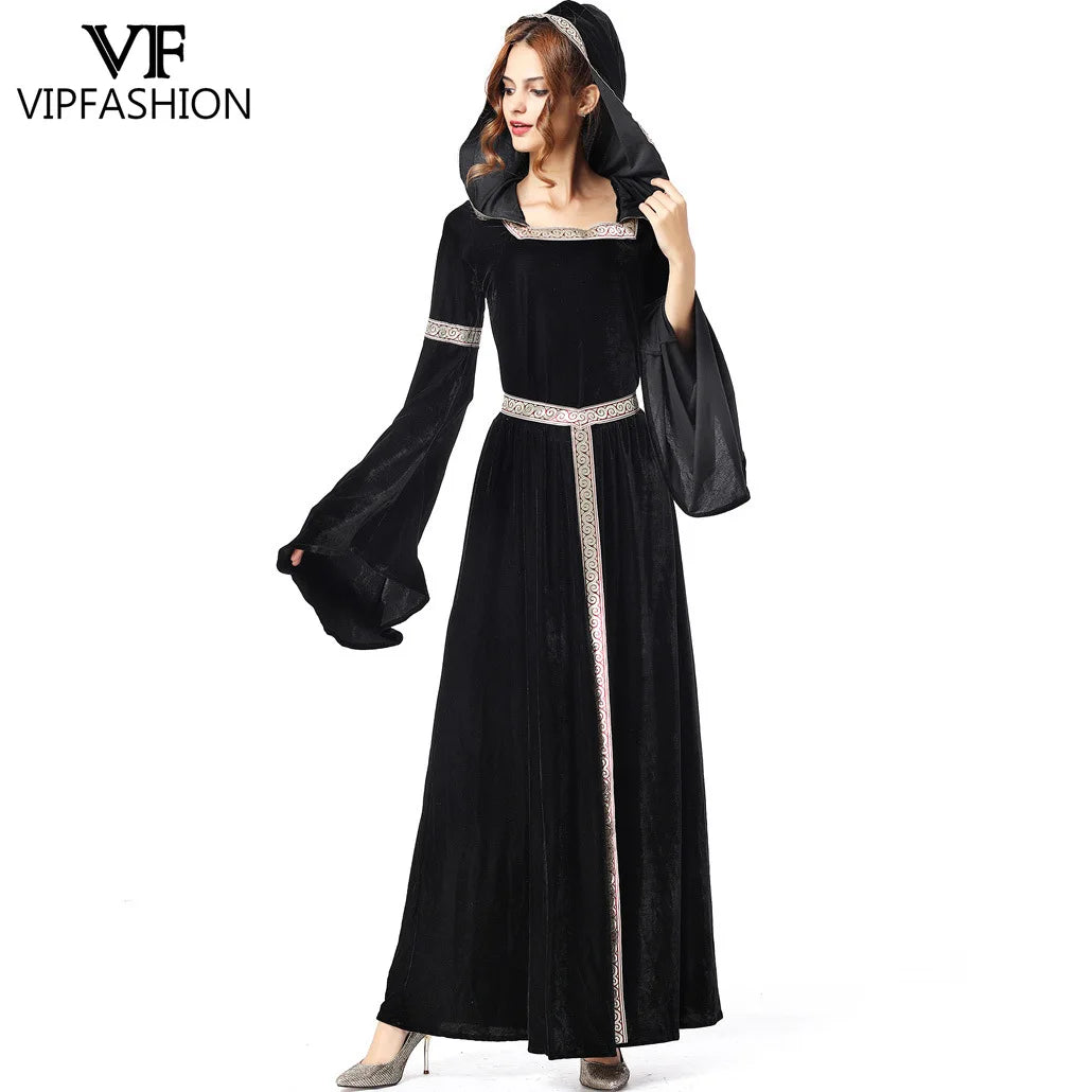 Vip Medieval Witch Black Evil Gothic Women's Dress Halloween Costume - product image 5
