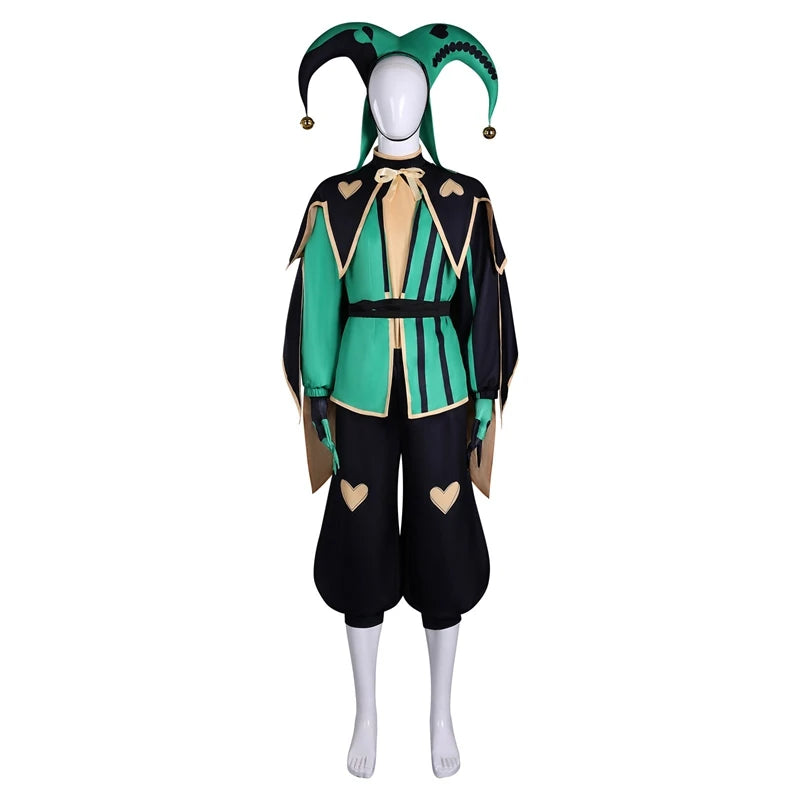 Pierrot Harlequin Jester Costume Game the Freak Circus Clown Costume Hat Adult Halloween - Harlequin / XXL