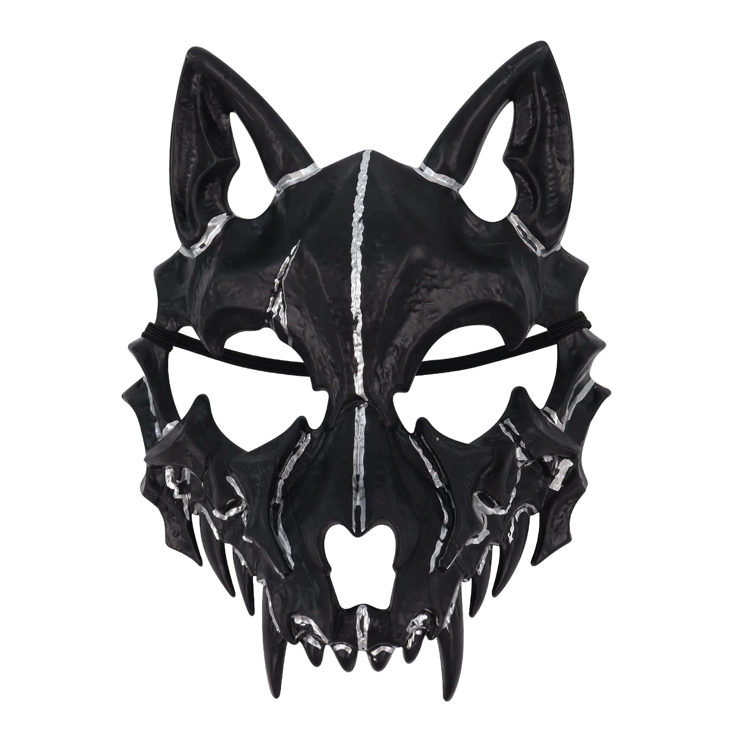 Scary Animal Half Face Mask Costume Accessory for Halloween - Black