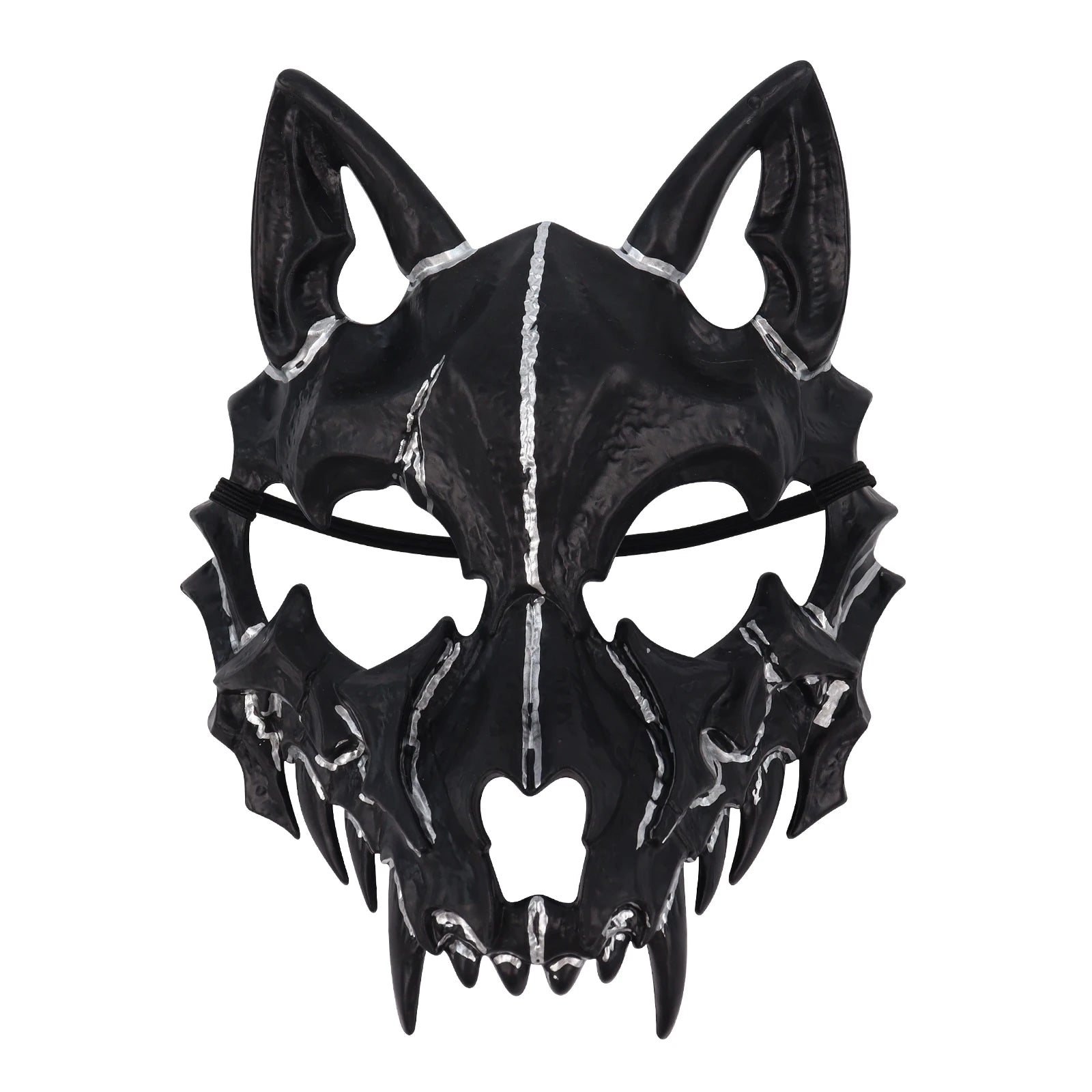 Scary Animal Half Face Mask Costume Accessory for Halloween - Black