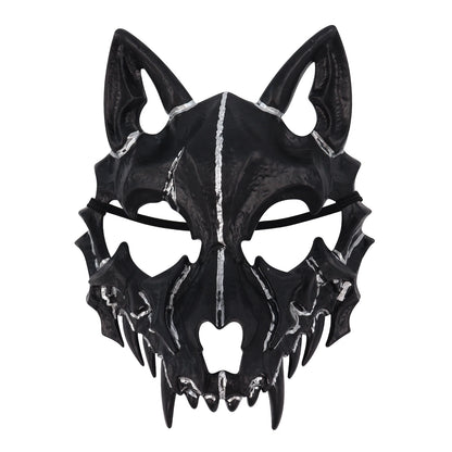 Scary Animal Half Face Mask Costume Accessory for Halloween - Black