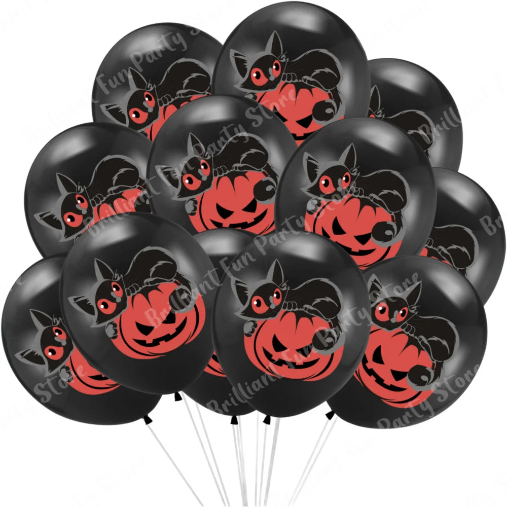 Balloons 12 Inch Black Orange White Halloween Decoration - product image 13