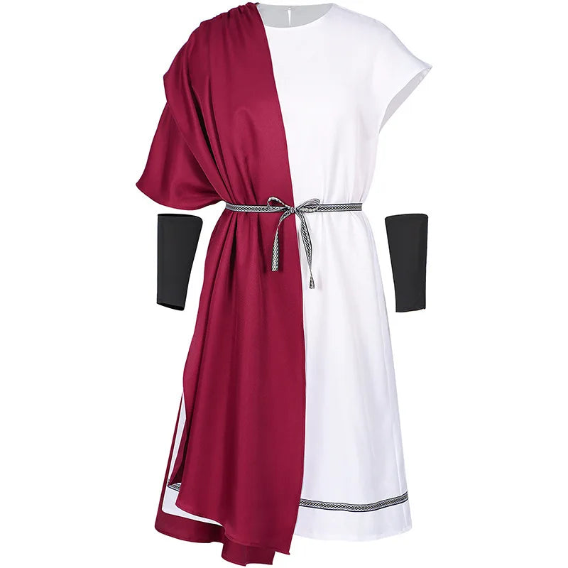 Men's Medieval Roman Greek Toga Laurel wreath Greece Warrior Costume - alternate view 2